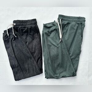 Lot Of 2 Vuori Performance Jogger Pants Sz Small Athleisure Lounge Gray Green